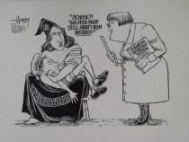 School?! This poor baby still hasn't been weaned!